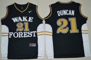 Maillot De Basket NCAA Wake Forest Demon Deacons Tim Duncan 21 College Basketball Noir